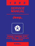 1993 Jeep Wrangler & Cherokee Shop Manual - 2 Volumes