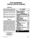 1978 Oldsmobile Service Manual - Includes 11x17 inch COLOR Wiring Diagrams