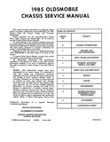 1985 Oldsmobile Service Manual Cutlass Supreme Delta 88 Toronado Custom Cruiser